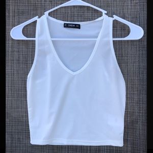 White cropped tank top
